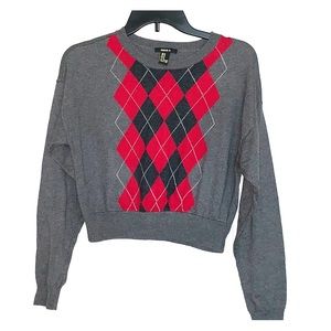 Forever21 Argyle cropped sweater
